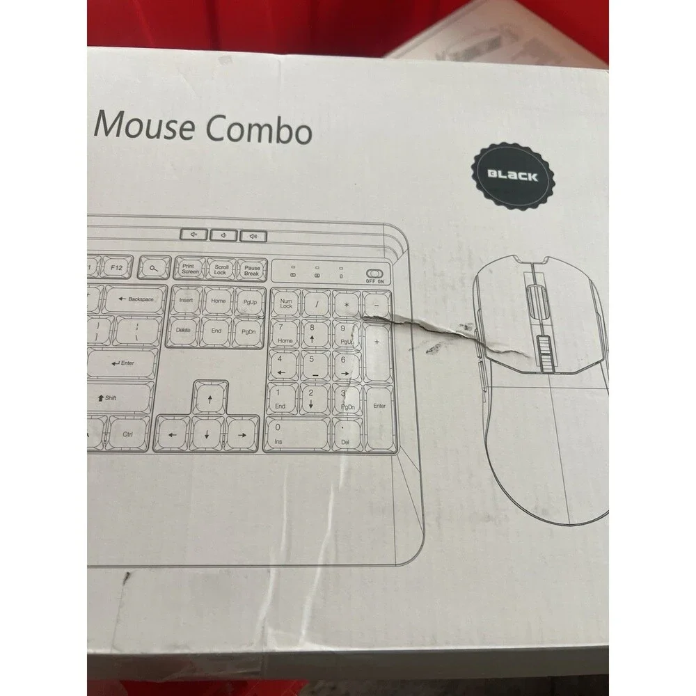 Silent Wireless Keyboard and Mouse Combo - Keyboard with Large Print Cover,